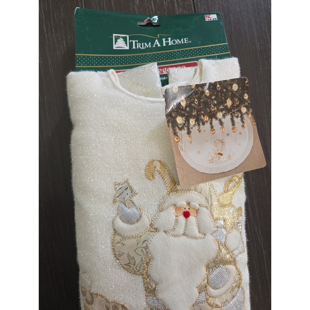 Trim A Home 44" Diameter Christmas Tree Skirt Sant Snowman NWT Vtg